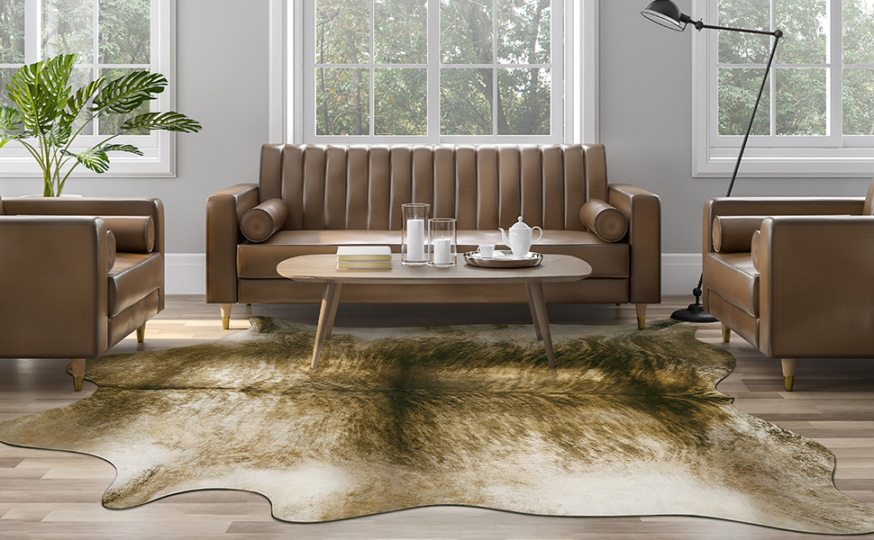 brown cow rug