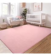 Pink Rugs for Bedroom Girls,Thicked Memory-Foam Rugs for Kids Nursery Room,Light Pink Rugs for Li...