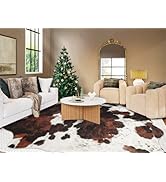 Guyi Rare Cowhide Rug Cute Cow Print Rug 8x6 Feet Large Cow Hide Rug Cow Rugs for Living Room Bed...