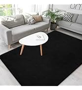 Black Rugs for Living Room,Minimalist Area Rugs 4x6,Soft Memory-Foam Rugs for Bedroom,Thicked Rug...
