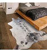 Guyi Rare Faux Cowhide Rug Premium Cow Print Rug 5.2 x 4.6 Feet Cow Rugs for Living Room Bedroom ...
