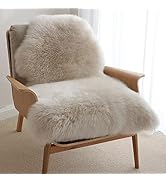 HUAHOO Premium Genuine Sheepskin Rug Linen Real Australia Sheepskin Natural Luxury Fluffy Lambski...