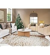 Guyi Rare Faux Cowhide Rug Premium Cow Hide Rug Large 8x6 Feet Nerutral Area Rugs for Living Room...