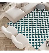 Checkered Rug 5x7 Ft Washable Area Rugs Non Slip Moroccan Rug Carpets Aesthetic Geometric Indoor ...