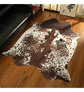 B BENRON Luxury Cowhide Rug Retro Cow Hide Rug Vintage Cow Print Rug Large Ultra-Thin Faux Cowhid...