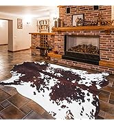 Guyi Rare Faux Cowhide Rug Large Cow Hide Rug 8x6 Feet Rustic Chic Western Rugs for Bedroom Livin...