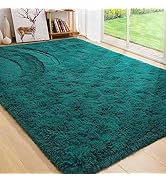 BENRON Living Room Rug 4x6 Area Rug Teal Green Fluffy Rugs for Bedroom Fuzzy Rugs for Girls Kids ...