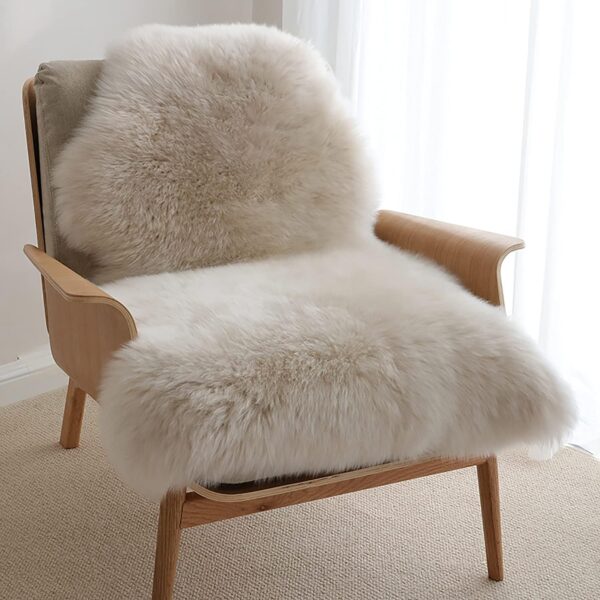 Leatherhubz-HUAHOO Premium Genuine Sheepskin Rug Linen, Double Pelt/2' x 3' Linen