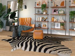 Leatherhubz-Large Zebra Rug 7.6 X 6.2 ft Premium Cowhide Rugs