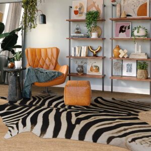 Leatherhubz-Large Zebra Rug 7.6 X 6.2 ft Premium Cowhide Rugs