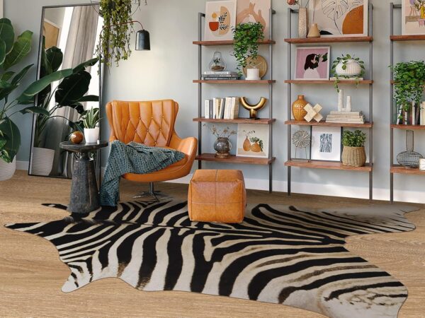 Leatherhubz-Large Zebra Rug 7.6 X 6.2 ft Premium Cowhide Rugs