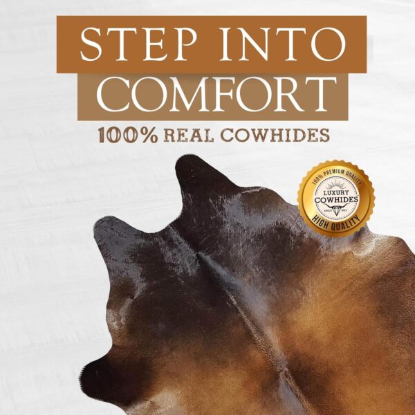 Leatherhubz-Sunshine Cowhides – Genuine Mahogany Brown Cowhide Rug, Large (6–7 ft) - Image 3