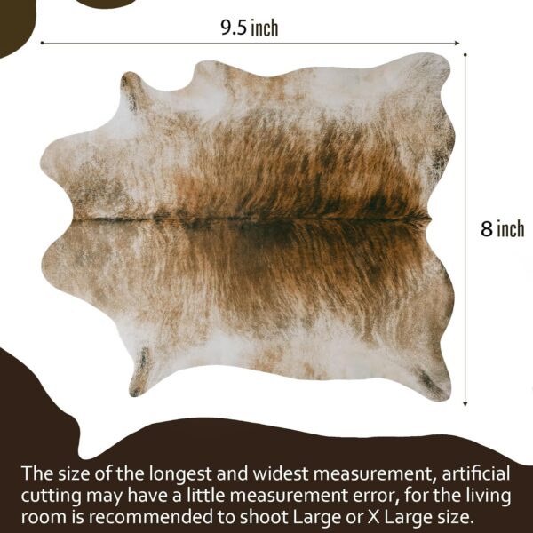 Leatherhubz-AROGAN 8x10 Feet Faux Cowhide Area Rugs for Living Room, Animal Skins Cow Hide Rug for Bedroom, Cool Western Christmas Decor, Thin Leather Cow Hide Carpets Fireplace Rug, Brownish - Image 2